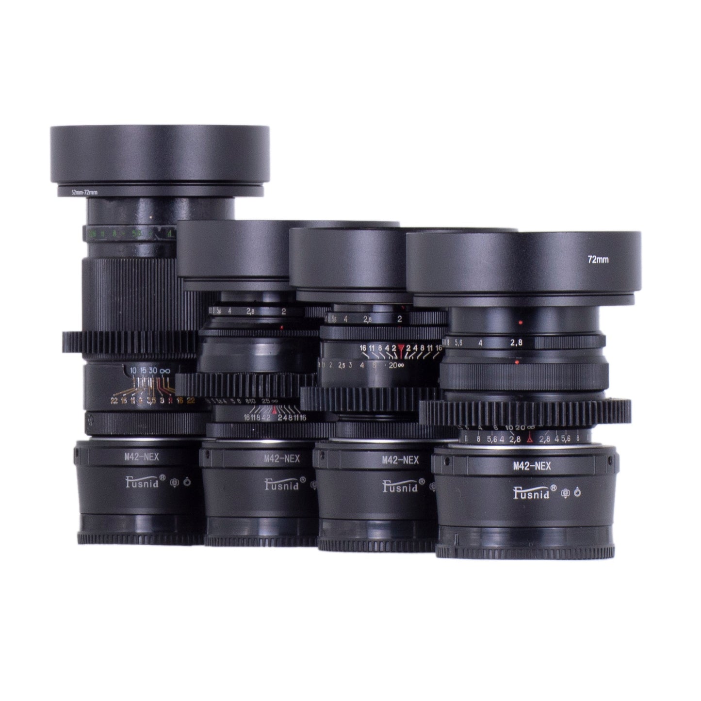 4x Cine Mod Sony E - Mount Set w/ Anamorphic Bokeh & Flare! Helios, Mir, Jupiter! - TerPhoto Store