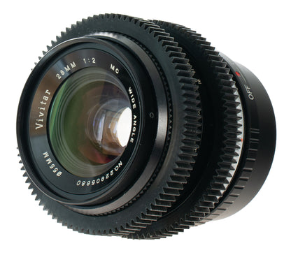 Vivitar MC Wide Angle 28mm F2 Cine Mod Lens w/ Anamorphic Bokeh | Sony E-mount!