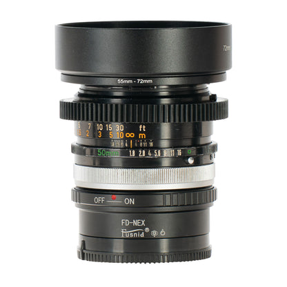 Canon FD 50mm F1.8 S.C. Cine Mod Prime Lens w/ Anamorphic Bokeh | Sony E-mount!