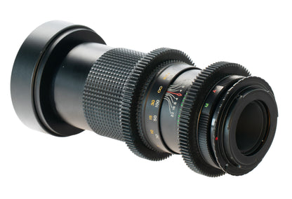 Helios Tele-Auto 200mm F4 Cine Mod w/ Blue Anamorphic Bokeh & Flares | Canon EF!