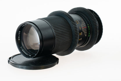 Helios Tele-Auto 200mm F4 Cine Mod w/ Blue Anamorphic Bokeh & Flares | Canon EF!