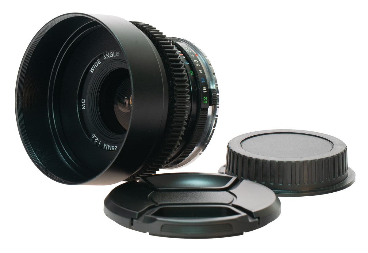 Vivitar MC Wide-Angle 28mm F2.8 Cine Mod Prime w/ Anamorphic Bokeh | Canon EF!