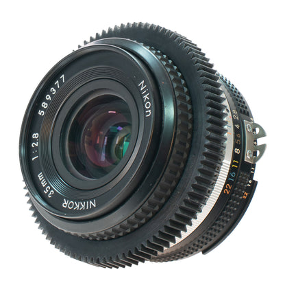 Nikon Nikkor 35mm F2.8 Rare Cine Mod Prime w/ Anamorphic Bokeh | Nikon F (AI-S)!