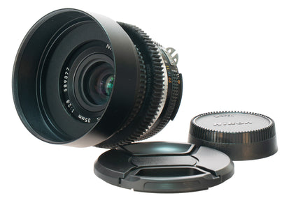Nikon Nikkor 35mm F2.8 Rare Cine Mod Prime w/ Anamorphic Bokeh | Nikon F (AI-S)!