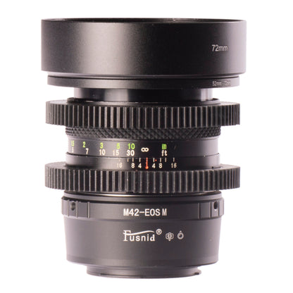 Auto Rikenon 50mm F2 Cine Mod Prime Portrait Lens | Canon EF - M (EOS - M) mount! - TerPhoto Store