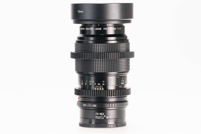 Canon FD 100mm F4 Macro Prime Cine Mod Lens For Filmmaking | Sony E - mount! - TerPhoto Store
