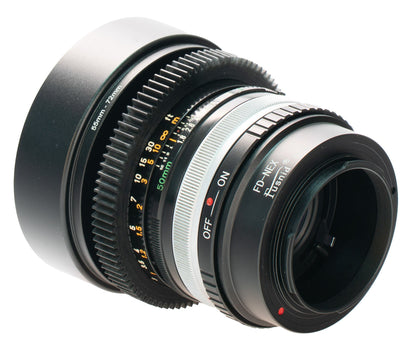 Canon FD 50mm F1.8 S.C. Cin Mod Prime Portrait Lens | Sony E - mount! - TerPhoto Store