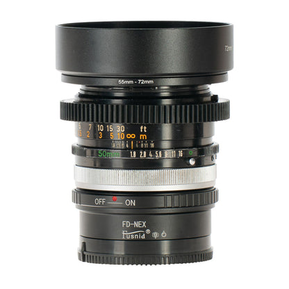 Canon FD 50mm F1.8 S.C. Cine Mod Prime Lens w/ Anamorphic Bokeh | Sony E-mount! - TerPhoto Store