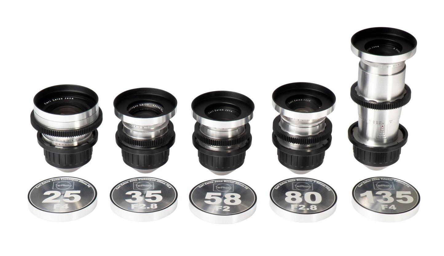 Carl Zeiss 25/35/58/80/135mm Very RARE Early Cine Mod Lens Set | Arri PL - TerPhoto Store