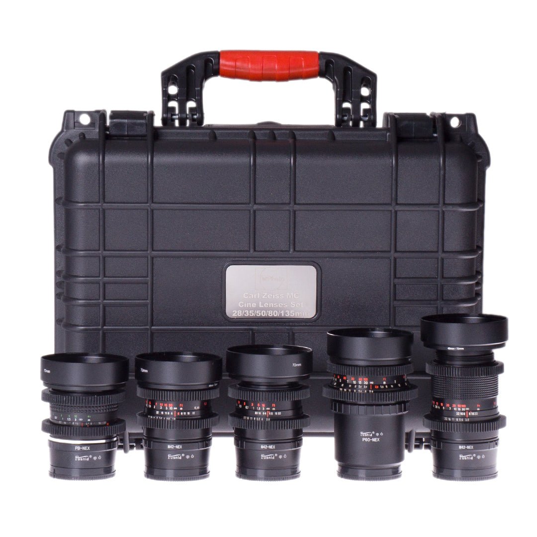 Carl Zeiss 28/35/50/80/135mm Cine Mod Prime Lenses Set For Sony E - Mount w/ Case! - TerPhoto Store