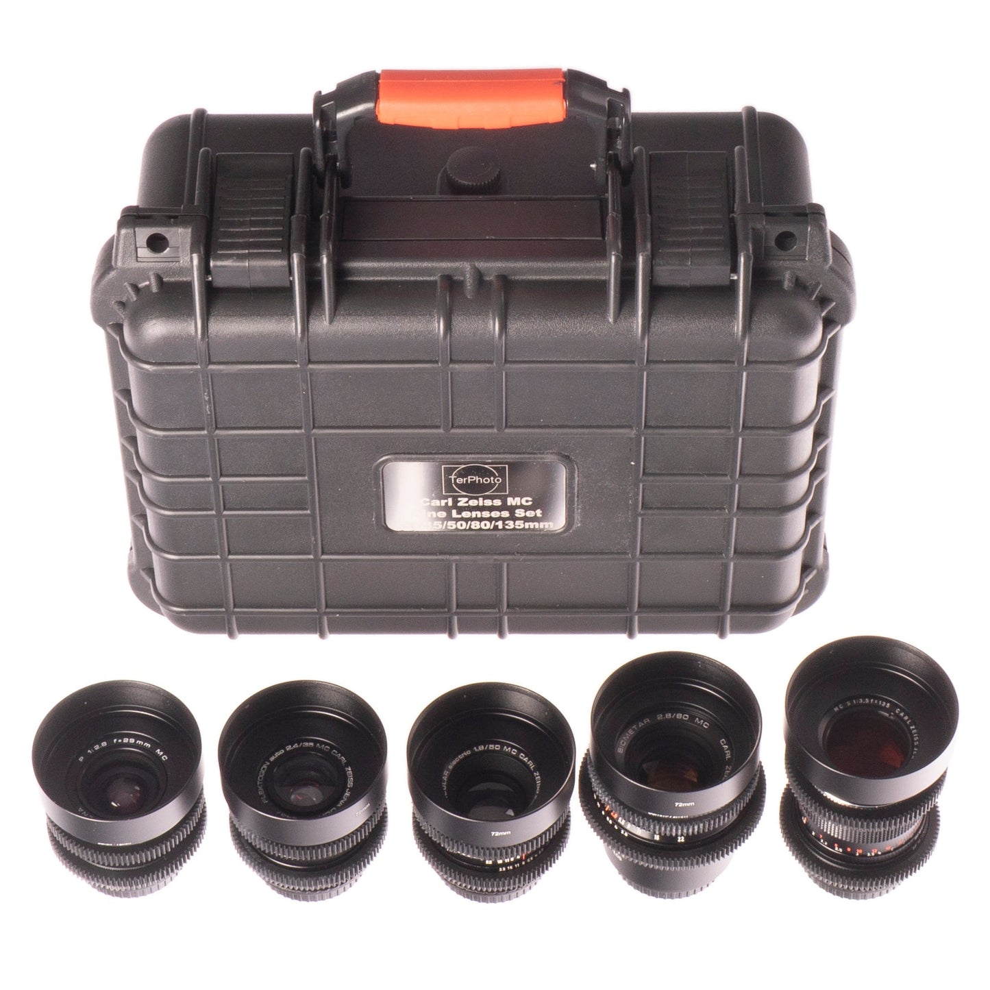 Carl Zeiss 29/35/50/80/135mm Cine Modded Lenses Set For Canon EF Mount w/ Case! - TerPhoto Store