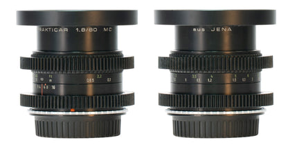 Carl Zeiss Jena Prakticar Cine Mod 20/28/35/50/55/80mm Lens Set For Canon EF! - TerPhoto Store