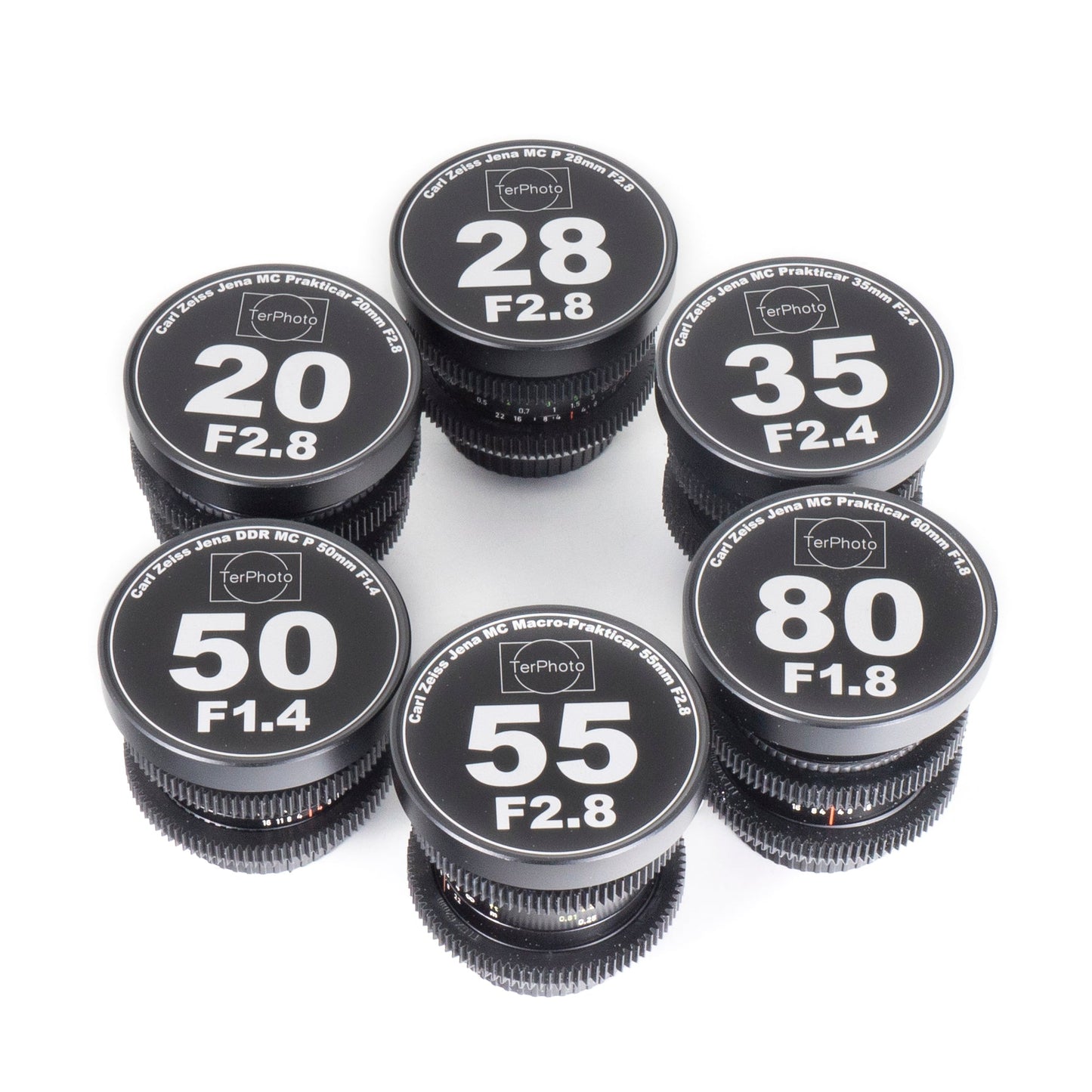 Carl Zeiss Jena Prakticar Cine Mod 20/28/35/50/55/80mm Lens Set For Canon EF! - TerPhoto Store