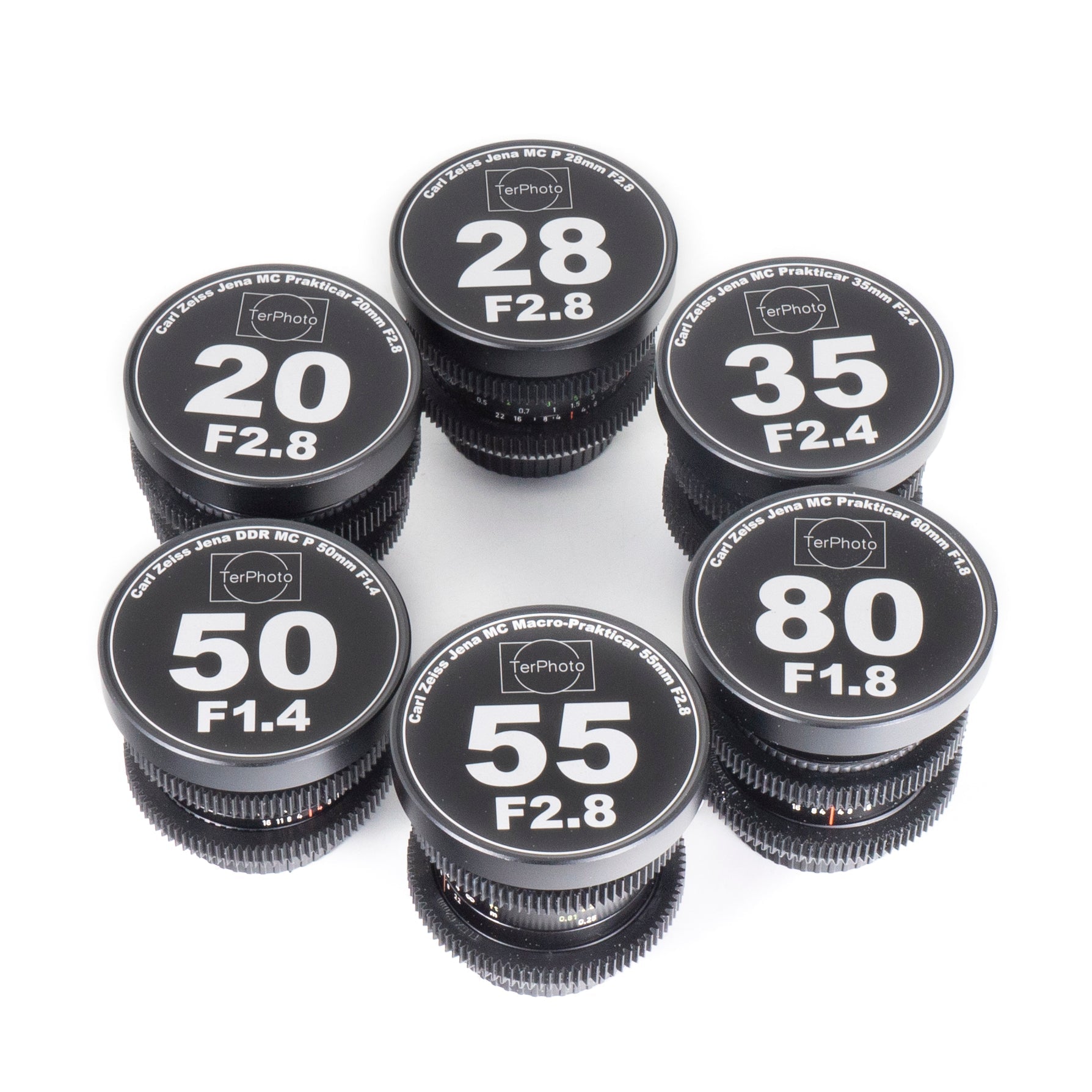 Carl Zeiss Jena Prakticar Cine Mod 20/28/35/50/55/80mm Lens Set For Canon EF! - TerPhoto Store