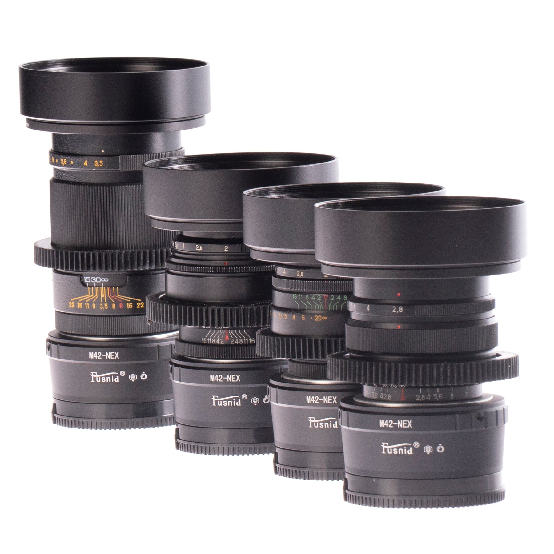 Vintage 37/58/85/135mm Cine Mod Prime Lenses Set For Sony E - mount w/ Case! - TerPhoto Store