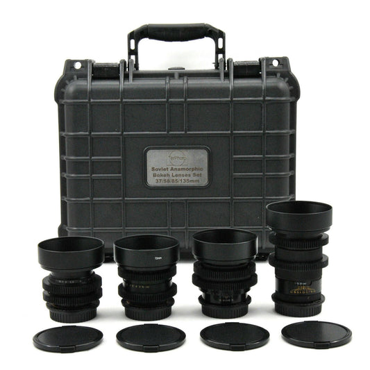 Soviet 37/58/85/135mm Cine Modded Lenses Set For Canon EF Mount w/ Case! - TerPhoto Store